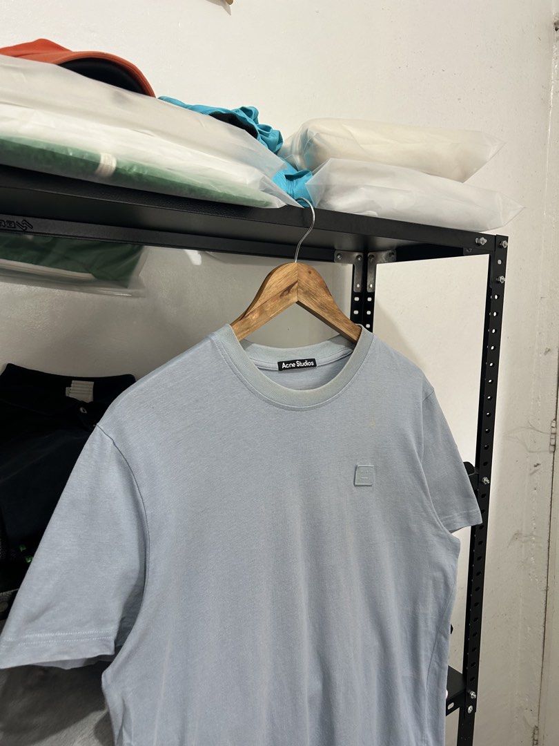 Acne studios shirt blue (Category: Tshirts & Polo Shirts ) located in Cavite. Submitted by arvinroderos (Listing ID 1443943322, Image 2). Description: Acne shirt blue 20.5x27 yellow stain 450 sale 350.
