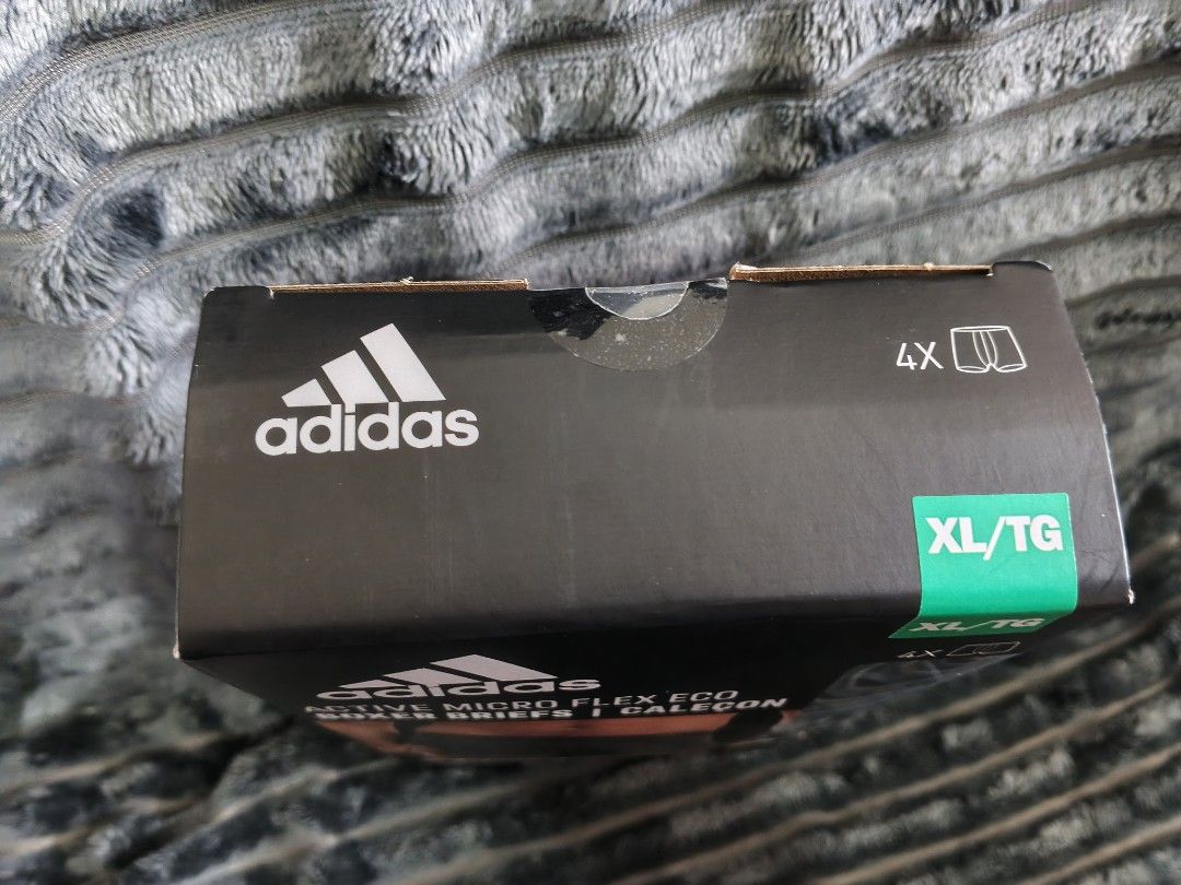 Adidas Active Micro Flex Eco Boxer Briefs XL/TG 4-Pack (Category: Underwear) located in Bacoor. Submitted by nmcave (Listing ID 1443964091, Image 3). Description: - Adidas Active Micro Flex Eco Boxer Briefs - 4-pack - Size: XL/TG - Material: Flexible, 4-way stretch fabric - Features: Contoured comfort pouch, chafe-free construction - Ideal for: Active wear and everyday comfort.