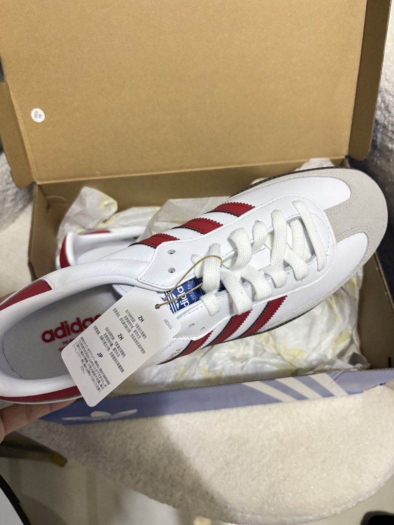 Adidas Samba OG Scarlet Red US SIZE 11 (Category: Sneakers) located in San Mateo. Submitted by nomhuep (Listing ID 1444014729, Image 2). Description: RFS: WRONG SIZE BOUGHT FROM ADIDAS STORE - just tried on never used Adidas Samba OG Color: RED - Size: 11 US / 10.5 UK / 290 JP - Condition: Brand New (Original Box Included) + Invoice - Original Purchase Price: PHP 6,800.00.