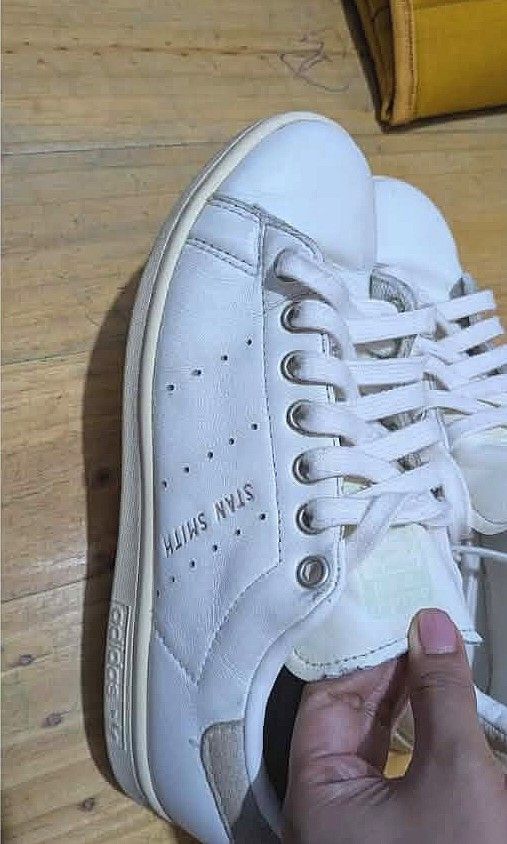 Adidas Stan Smith W7 White Sneakers White (Category: Sneakers) located in Quezon City. Submitted by an.marie (Listing ID 1443970087, Image 2). Description: AUTHENTIC/ ORIGINAL Adidas Stan Smith sneakers in white. condition 10/10 aesthetic 8/10 size 7.5 US, 38 2/3 EUR original price PHP 5,300. The shoes come with the original box and tags and reciept. Made in Vietnam. From Sports Central SM NORTH EDSA. rfs- di ginagamit.