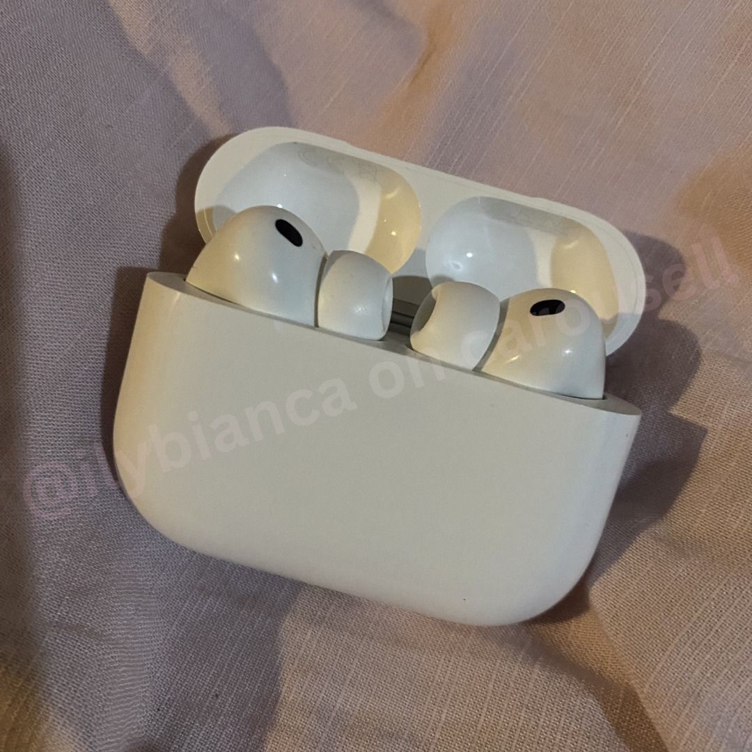new apple airpods pro 3 (Category: Earphones) located in Quezon City. Submitted by ilybianca (Listing ID 1444073884, Image 1). Description: authentic apple airpods pro 3 (2025) - 12k (14,990 original price) - comes w/ ear tip sizes - sound quality is vv good and active noise cancellation ANC works - comes with box, no charger - girl owned - bought APRIL 2026 from apple flagship - not negotiable because its very neww rfs: dont use - lalamove/j&t o
