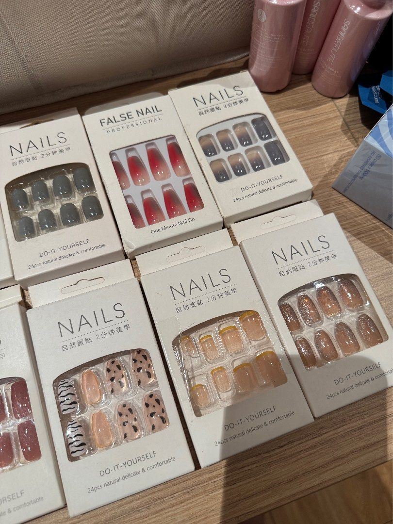 Assorted Press-On Nails (Category: Hands & Nails) located in Quezon City. Submitted by declutterwithcc (Listing ID 1444022519, Image 2). Description: TAKE ALL ₱150 RFS: Decluttering.