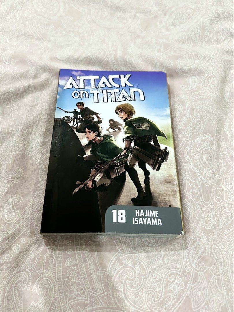 ATTACK ON TITAN Vol 18 manga aot (Category: Comics & Manga) located in Quezon City. Submitted by m.heart (Listing ID 1444061917, Image 1). Description: 📚 Attack On Titan English Manga - Volume 18 (Kodansha Comics Official Publisher) 💸‼️SALE Price: ₱280 (NEGOTIABLE) 💸 OG price: ₱528 📌 Condition: like NEW, bought then kept on shelf, no visible damage. RFS: decluttering, need of funds MOP: GCASH payment only MOD: Grab / Lalamove 🛵 Shipping fee 