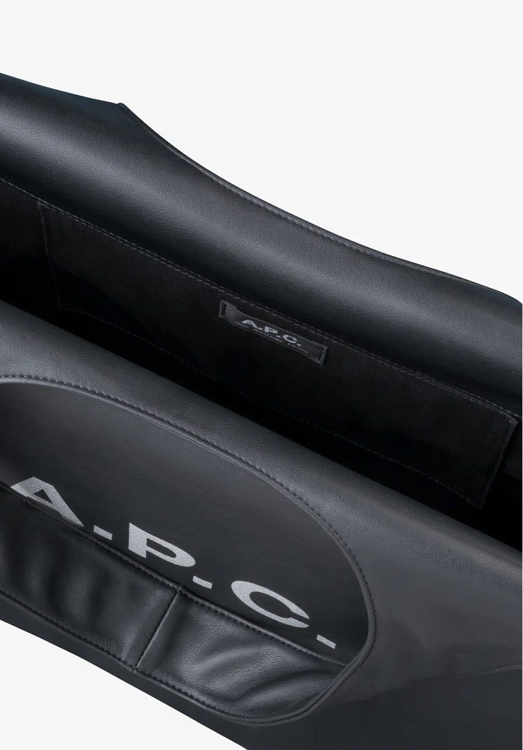 Authentic A.P.C. Ninon Black Leather Tote Bag (Category: Tote Bags) located in Quezon City. Submitted by katharus (Listing ID 1443572661, Image 3). Description: - Brand: A.P.C. - Color: Black - Material: Leather - Design: Simple and spacious - Ideal for: Everyday use or travel - Includes: Original tags and packaging - brand new DESCRIPTION Unisex model. Recycled leather-look material. Two large handles. May be carried by hand or on shoulder. Inte