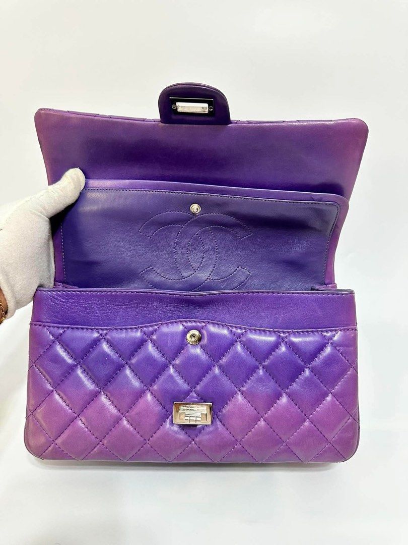 Authentic Chanel Reissue DF Lambskin 11" Purple (Category: Luxury Bags & Wallets) located in Quezon City. Submitted by jhaediah (Listing ID 1376178814, Image 2). Description: ✨✅Very Cheap Reissue DF Lambskin 11" Purple💕6.15.16 with visible signs of wear hence selling low! Series 14, holo intact With provided db, authenticity card .