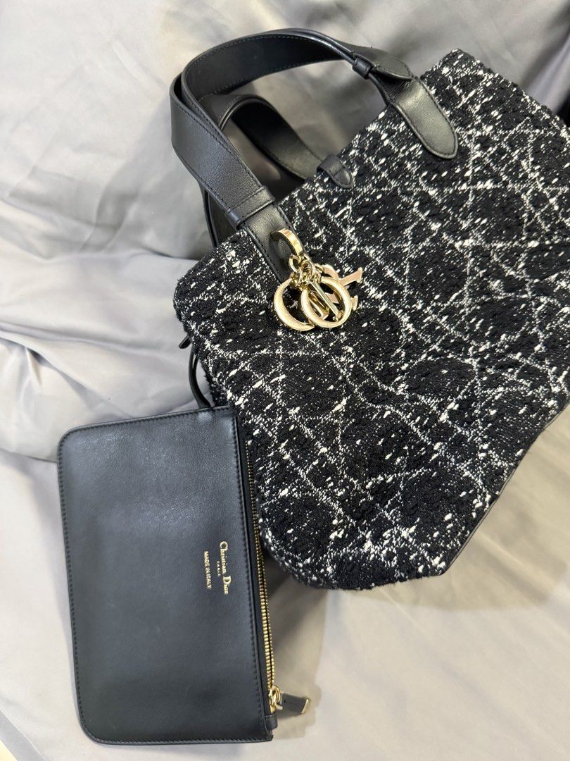 AUTHENTIC Dior Toujours Tweed Tote Bag (Category: Luxury Bags & Wallets) located in Quezon City. Submitted by closetofcoco (Listing ID 1443949295, Image 3). Description: GUARANTEED AUTHENTIC PM FOR INQUIRIES NO LOW BALLING.