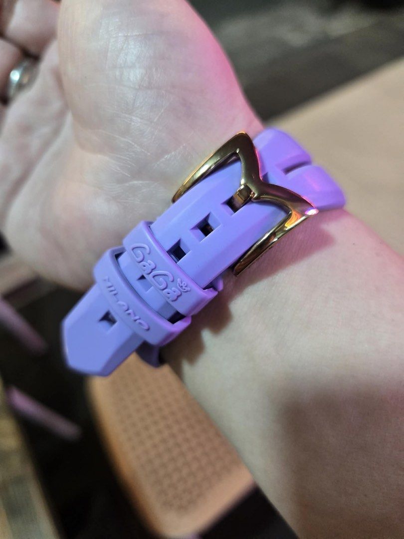 Authentic Gaga Milano watch (Category: Luxury Watches) located in Manila. Submitted by chloe_luxuries (Listing ID 1443963447, Image 2). Description: Guaranteed Original Gaga Milano watch in Purple color Still in excellent working condition Comes with complete inclusion Pm for those interested .