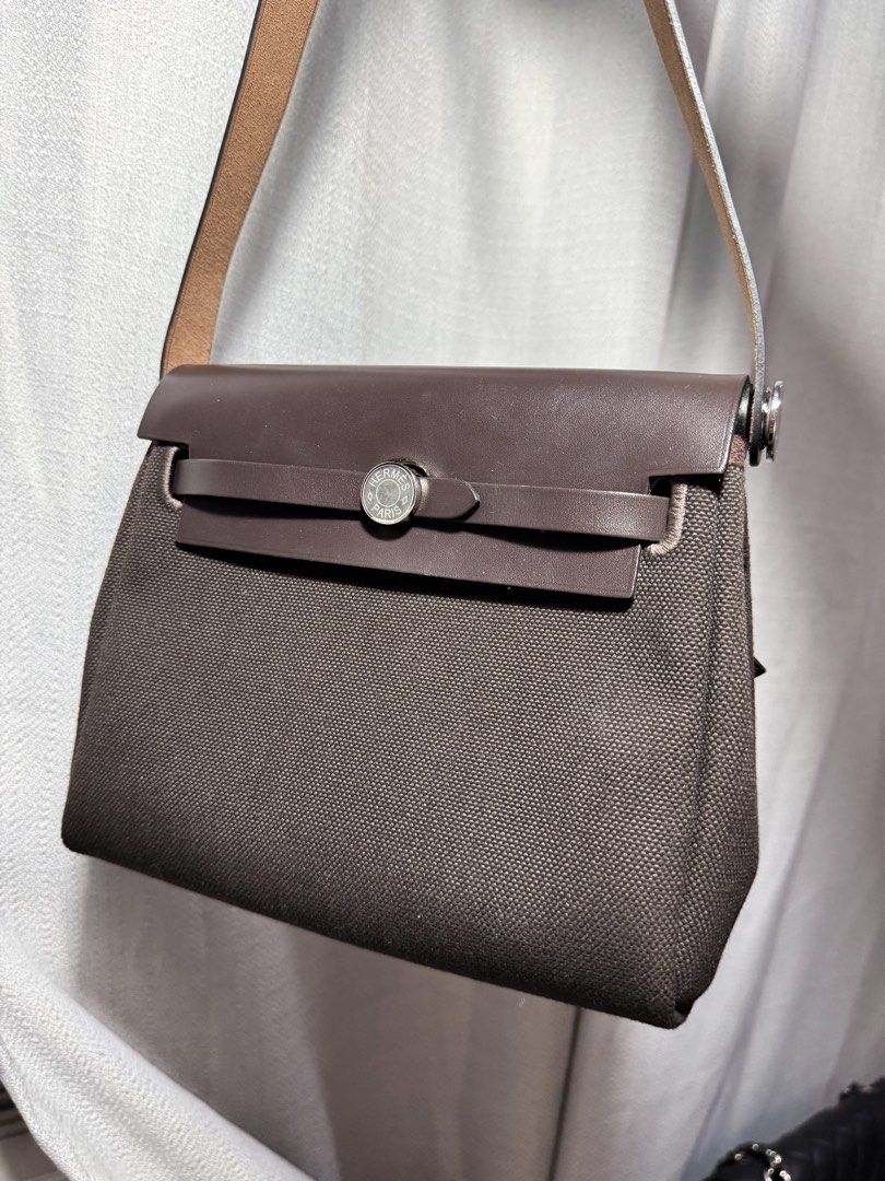 AUTHENTIC Hermes Mini Herbag in Brown Ebene Canvas & Leather (Category: Luxury Bags & Wallets) located in Quezon City. Submitted by closetofcoco (Listing ID 1443939131, Image 3). Description: GUARANTEED AUTHENTIC PM FOR INQUIRIES NO LOW BALLING.