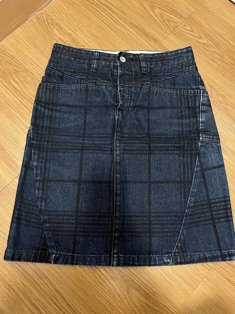 Balance Design Denim Plaid Skirt (Category: Skirts) located in Quezon City. Submitted by greentea1209 (Listing ID 1444101883, Image 1). Description: Denim A-line skirt .