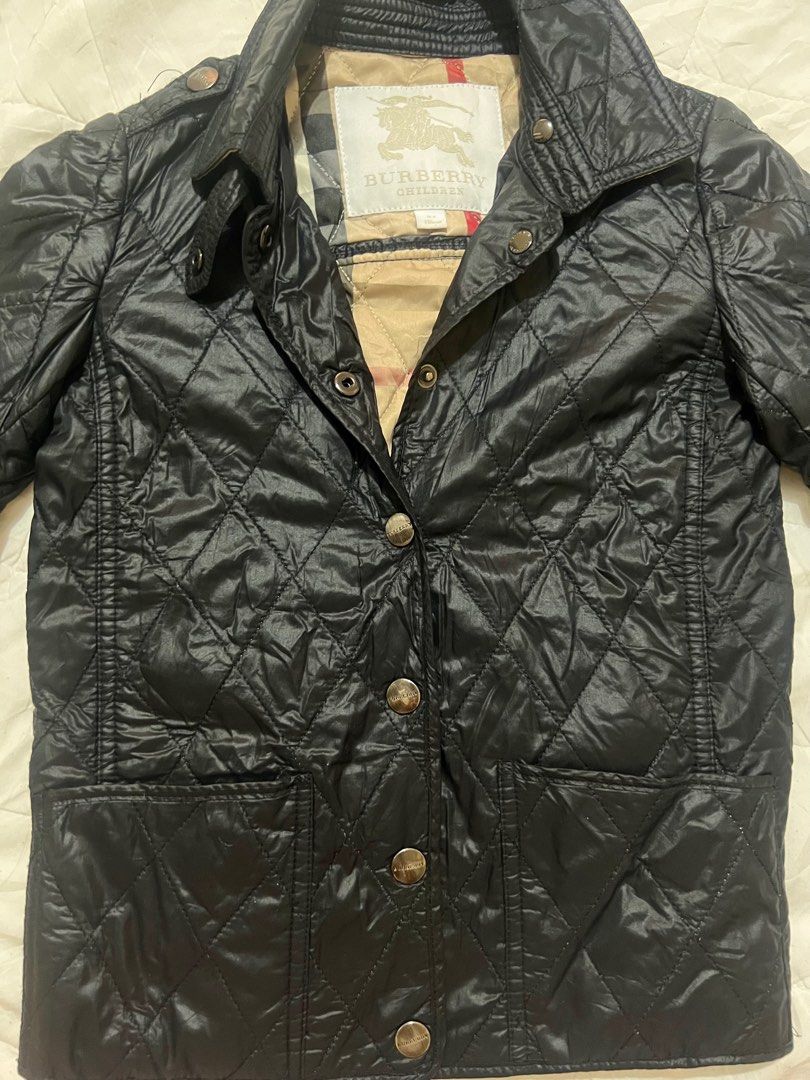 Burberry jacket (Category: Babies & Kids Fashion) located in Marikina City. Submitted by declutteringcarly (Listing ID 1443968238, Image 1). Description: This is for petite 6 yrs old Super nice and like new light weight.