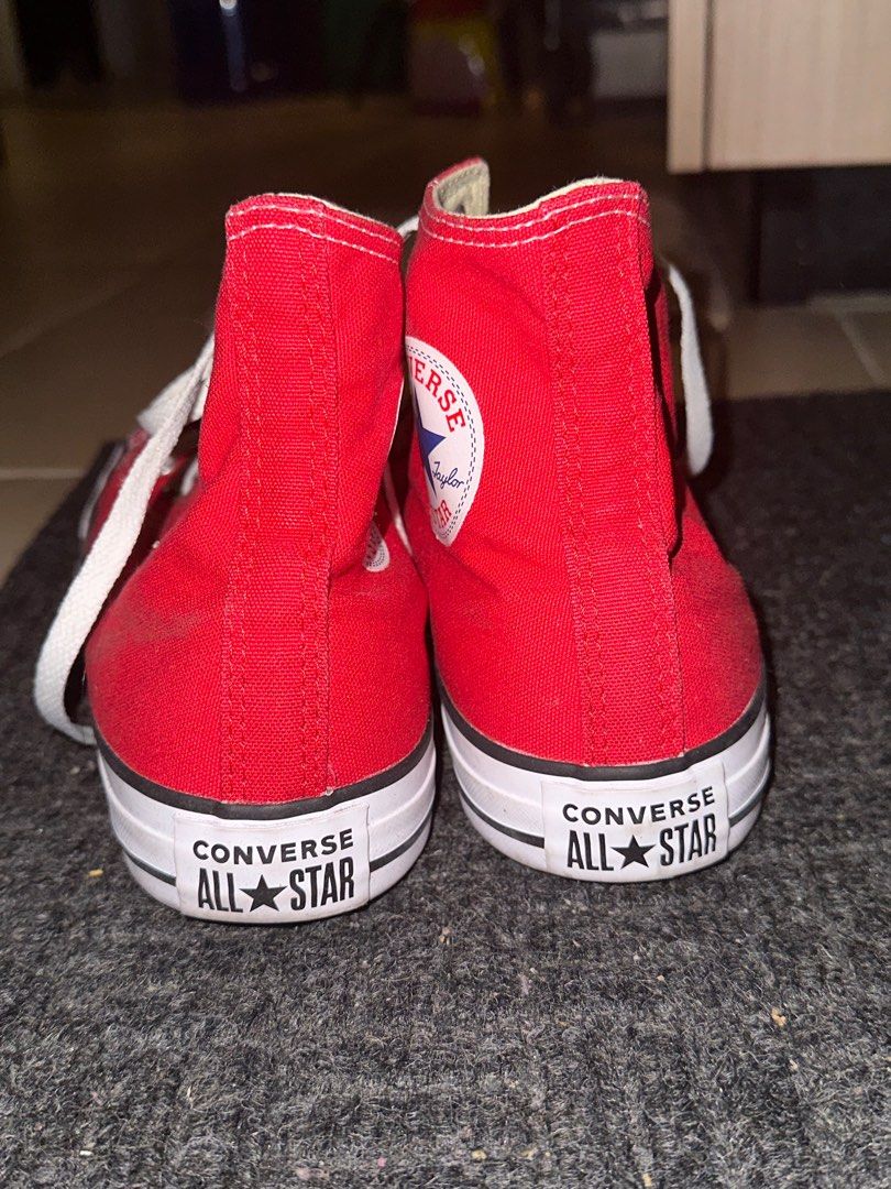 Converse Red High Cut (Category: Sneakers) located in Quezon City. Submitted by danielleflv (Listing ID 1444104781, Image 2). Description: Barely used shoes. Bought last December 2025. .