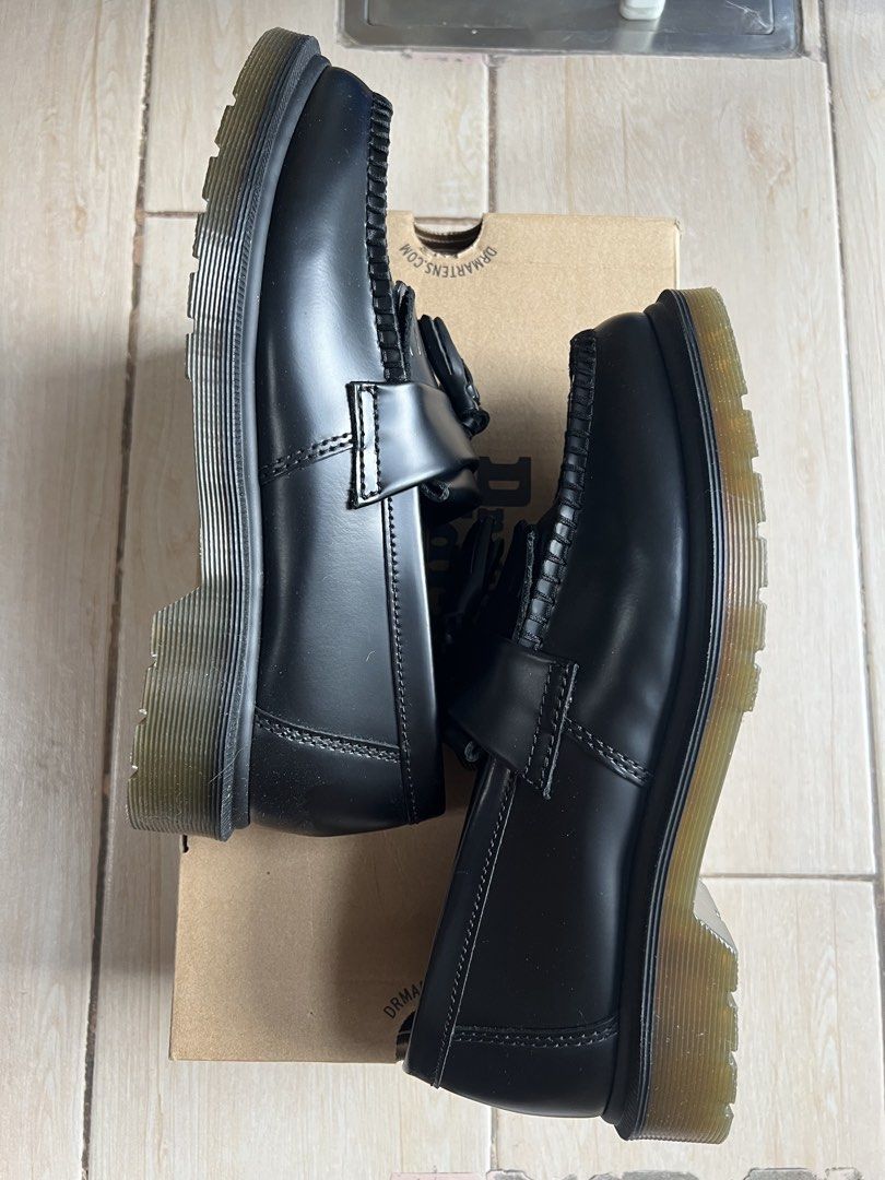 Dr. Martens Adrian Black Tassel Loafers (Category: Dress Shoes) located in Quezon City. Submitted by carlSELL (Listing ID 1443964530, Image 3). Description: Size: US 8(mens) / UK 7 Condition: Like New (used couple of times in mall) Location: Eastwood Libis (ship or pick up only) W/ original box.