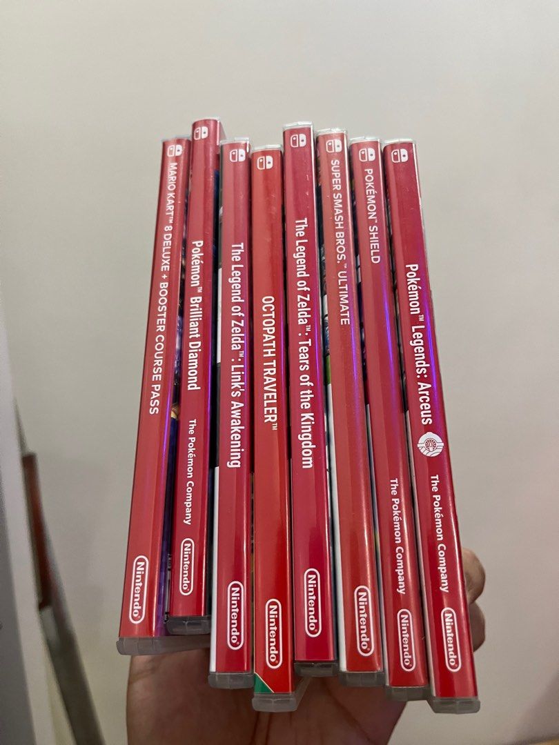 Empty Nintendo Switch Cases with Original Artwork (CASE ONLY) (Category: Nintendo) located in Manila. Submitted by siegfriedw (Listing ID 1444091212, Image 1). Description: Selling my pre-loved authentic Nintendo Switch empty cases. Good for collectors or replacing lost cases ⚠️ IMPORTANT: CASE ONLY. NO GAME CARTRIDGES INCLUDED⚠️ Mario Kart 8 Deluxe + Booster Course Pass - ₱300 Zelda: Tears of the Kingdom - ₱250 Zelda: Link’s Awakening - ₱200 Sup