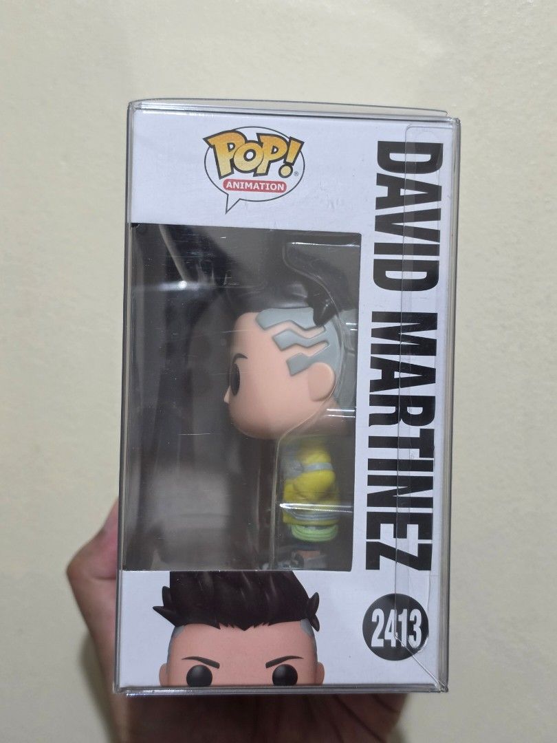 Funko Pop! Cyberpunk Edgerunners David Martinez #2413 (Category: Designer & Blind Box Toys) located in Mandaluyong City. Submitted by alyasbatman (Listing ID 1444068648, Image 3). Description: Funko Pop! Animation - Cyberpunk Edgerunners: David Martinez #2413 Price: P1500.00 Condition: Brand New, NOOB, Boss Protector Included. Modest Box Rating 9.5/10 ❗️❗️METRO MANILA SHIPPING ONLY❗️❗️ ✅️Shipping via Grab/Lalamove, shouldered by Buyer. ✅️MOP - Gc