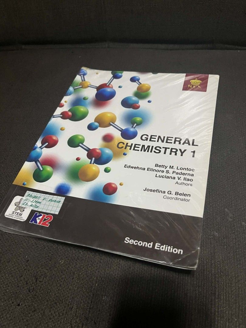 General Chemistry 1 SHS Textbook - Second Edition (Category: Textbooks) located in Manila. Submitted by dnlvrubia_0827 (Listing ID 1443937317, Image 1). Description: General Chemistry 1 Textbook 2nd Edition Used but good as new (with very minimal hand writings) Location: Valenzuela City .