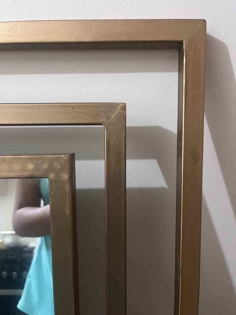 Gold Mirror and Console Table Set (Category: Mirrors) located in Quezon City. Submitted by fromfairydust (Listing ID 1444003068, Image 2). Description: Had this made for 25k last 2023 and honestly didn’t want to let go but we’re trying a different style for our new space. The gold paint has faded but you can easily have this repainted again. Send your offers so we can negotiate..