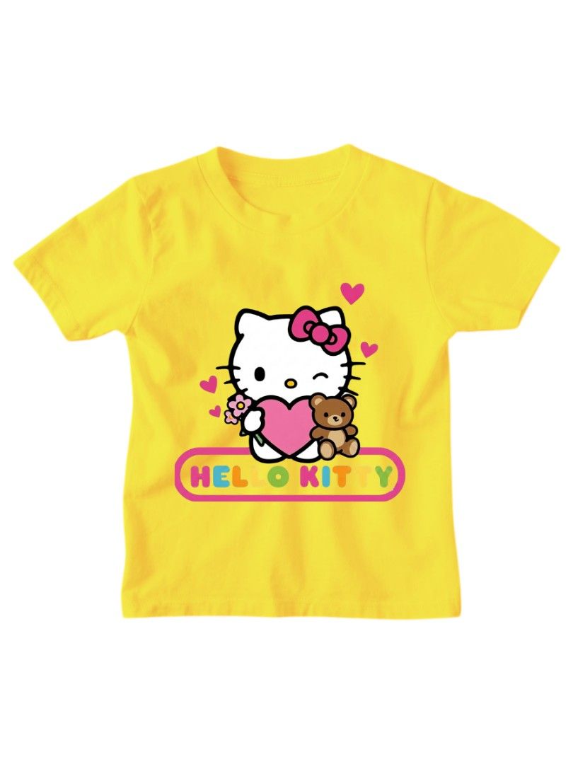 Hello Kitty T-shirt for Kids (Category: Babies & Kids Fashion) located in Banga. Submitted by 9573cf2b7d4cea9d38a963e0f55f65 (Listing ID 1443937252, Image 2). Description: Size: Small (4-5yo) 47 cm Height (Shoulder to Bottom) 53 cm Width (Sleeve to Sleeve) Medium (6-7yo) 50 cm Height (Shoulder to Bottom) 58 cm Width (Sleeve to Sleeve) L arge (8-9yo) 53 cm Height (Shoulder to Bottom) 63 cm Width (Sleeve to Sleeve) XL (10-12yo) 56 cm Height (Should