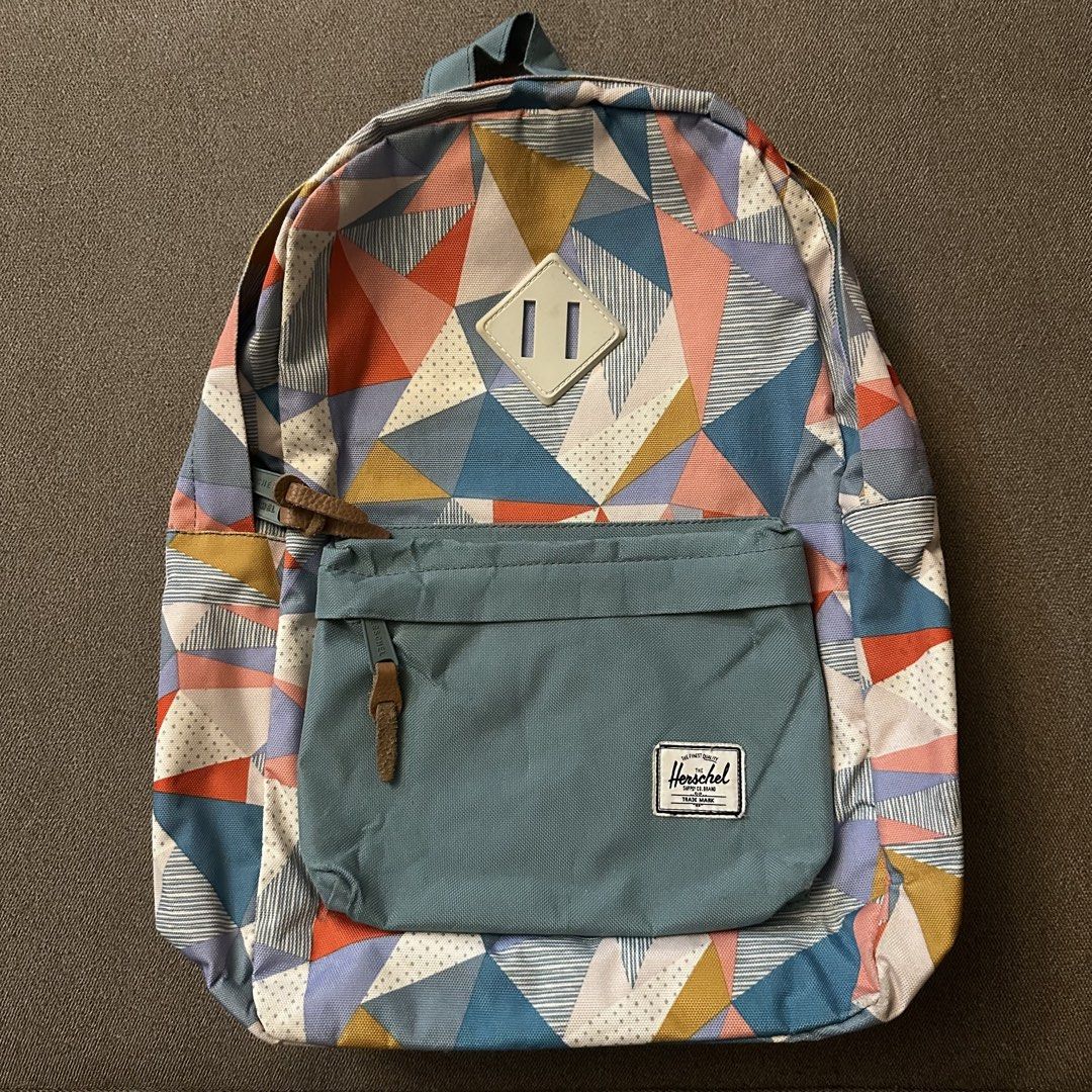 Herschel Supply Co. geometrical patterned backpack (Category: Backpacks) located in Batangas. Submitted by veevasclutter (Listing ID 1444062821, Image 1). Description: • geometric pattern • padded shoulder straps • signature striped interior lining • for school or everyday errands.