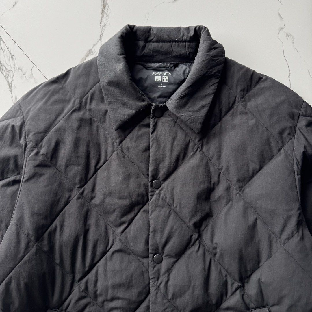 Japanese Uniqlo Pufftech Quilted Coach Jacket (Category: Coats, Jackets and Outerwear) located in Baguio. Submitted by retrophiletown (Listing ID 1444024427, Image 2). Description: Japanese Uniqlo Pufftech Quilted Coach Jacket Measurement in inches Width: 24.5 Length: 27.5 .