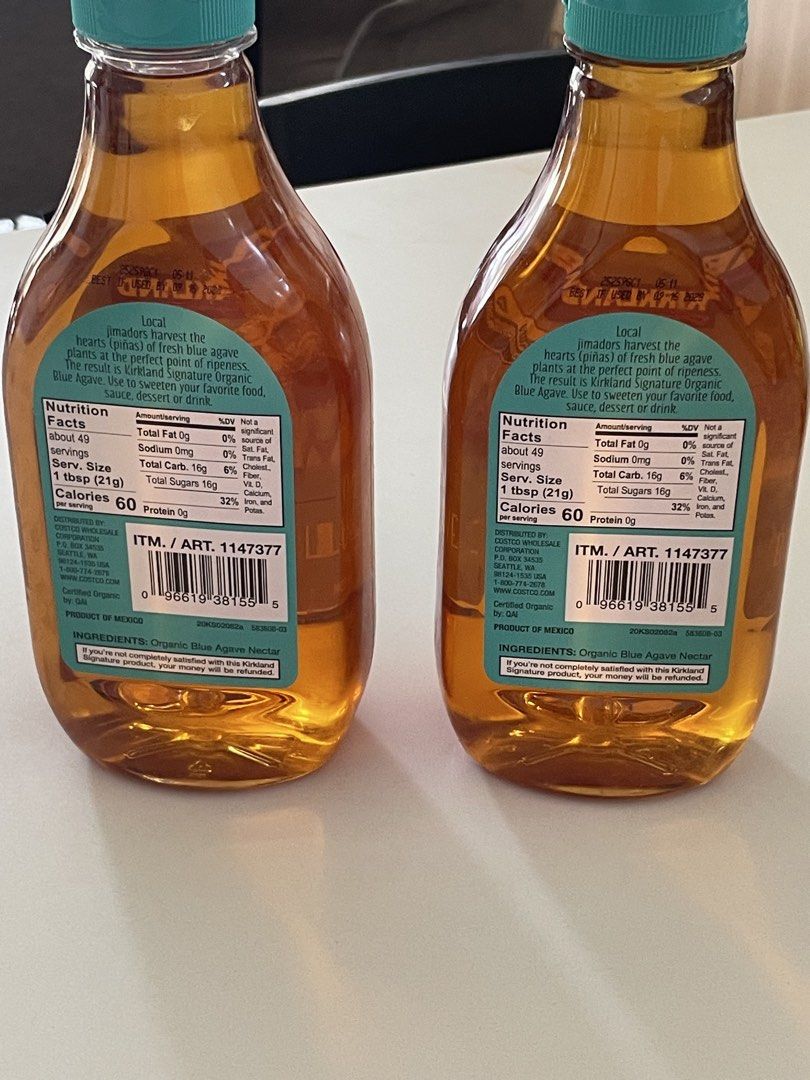 Kirkland Organic Blue Agave Nectar (36oz) (Category: Other Food & Drinks) located in San Pedro. Submitted by softi.mnl (Listing ID 1443960561, Image 3). Description: - Kirkland Organic Blue Agave Nectar - Each bottle is 36oz (1.02 kg) - USDA Organic certified - Product of Mexico - Versatile all-purpose sweetener for baking, drinks, and sauces - Brand new, unopened condition.