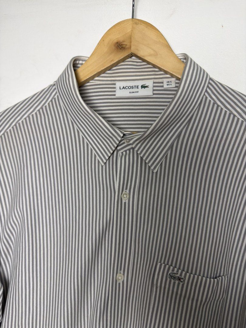 Lacoste slim fit stripe long sleeves (Category: Tshirts & Polo Shirts ) located in Alfonso. Submitted by jbcamet (Listing ID 1444020784, Image 3). Description: Lacoste stripe slim fit long sleeve Excellent condition like new Size L 19x30 Message for more details.