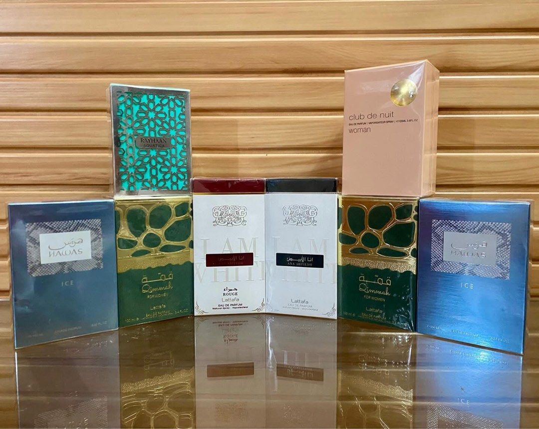 Lattafa, Armaf, Rayhaan, Club de Nuit Perfumes - Various Scents (Category: Fragrance & Deodorants) located in Manila. Submitted by clairetot (Listing ID 1443927120, Image 1). Description: Authentic : Lattafa 'I AM WHITE' & 'Ana Abiyedh', Armaf 'Club de Nuit Woman', Rayhaan 'Aquatica', and two 'Hawas ICE'. Perfect for any occasion. Limited stock! Fresh from dubai!! Price depends sa brand 100% authentic yan .