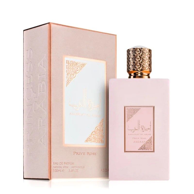 Lattafa Asdaaf Ameerat Al Arab Prive Rose Eau de Parfum 100ml (Category: Fragrance & Deodorants) located in Mandaluyong City. Submitted by shielalovess (Listing ID 1443980415, Image 1). Description: - Brand: Asdaaf - Fragrance Name: Ameerat Al Arab Prive Rose - Type: Eau de Parfum - Size: 100ml - Scent Profile: Lovely and floral - Bottle: Soft pink velvet texture with a gold cap - Packaging: Pink box with gold lettering - Ideal for: Gifting or pe