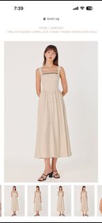 reiss etta linen corset midi dress Reiss Etta - Navy Linen Corset Midi Dress in Blue