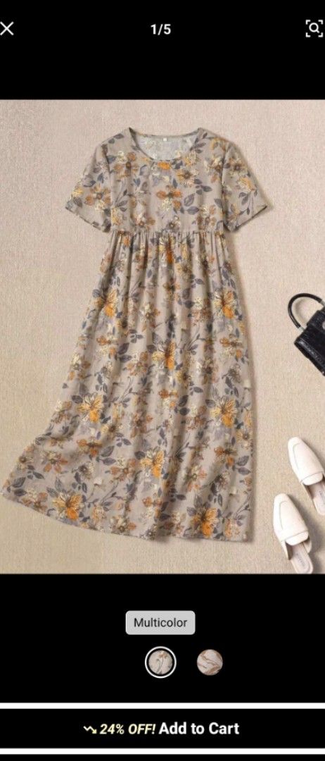 Maxi Floral Dress M (Category: Dresses) located in Pila. Submitted by dmlmd (Listing ID 1443983600, Image 1). Description: Used once for tea party.
