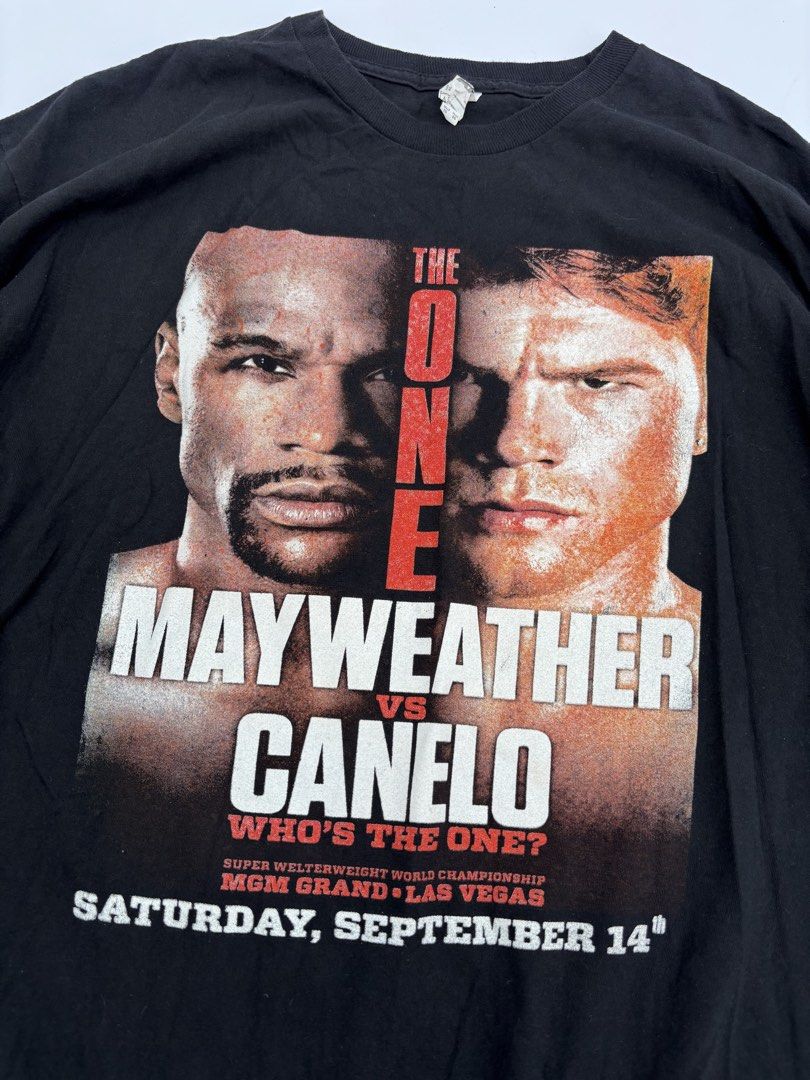 MAYWEATHER VS CANELLO FIGHT SHIRT (Category: Tshirts & Polo Shirts ) located in Baguio. Submitted by bl_thrift (Listing ID 1443989803, Image 2). Description: MAYWEATHER VS CANELLO FIGHT SHIRT width-24 inches length-30 inches.