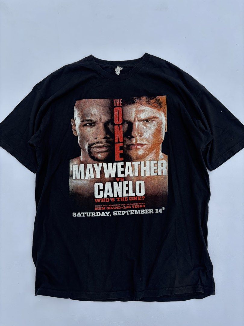 MAYWEATHER VS CANELLO FIGHT SHIRT (Category: Tshirts & Polo Shirts ) located in Baguio. Submitted by bl_thrift (Listing ID 1443989803, Image 1). Description: MAYWEATHER VS CANELLO FIGHT SHIRT width-24 inches length-30 inches.