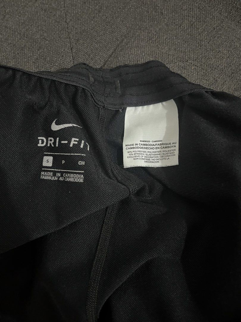 Nike Dri-FIT Black Track Running Pants Size S (Category: Activewear) located in Makati City. Submitted by gabrayco (Listing ID 1444091939, Image 3). Description: - Black Nike Dri-FIT pants - Ideal for running or training - Front zippered pocket for secure storage - Reflective details on the back of the legs for visibility - Elastic waistband with drawstring for a comfortable, adjustable fit - Made in Cambodia.