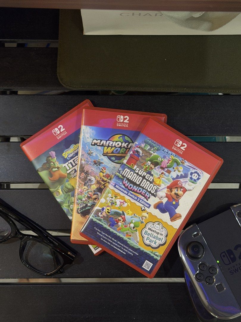 Nintendo Switch Games (Category: Nintendo) located in Manila. Submitted by cyruslagniton (Listing ID 1444003656, Image 1). Description: Super Mario Bros Wonder + Bellabel - 2800 - SOLD Mario Kart - 2000 - SOLD spongebob - 1500 Loc: Taft near DLSU.