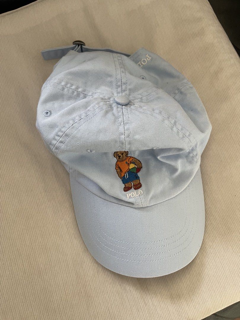 Polo Ralph Lauren Bear Cap Light Blue (Category: Hats & Beanies) located in Antipolo. Submitted by sh_lalala (Listing ID 1443931170, Image 2). Description: - Light blue Polo Ralph Lauren cap - Features iconic Polo Bear graphic on the front - Adjustable strap at the back for a comfortable fit - Embroidered 'Polo Ralph Lauren' on the back - Versatile accessory to elevate any outfit.