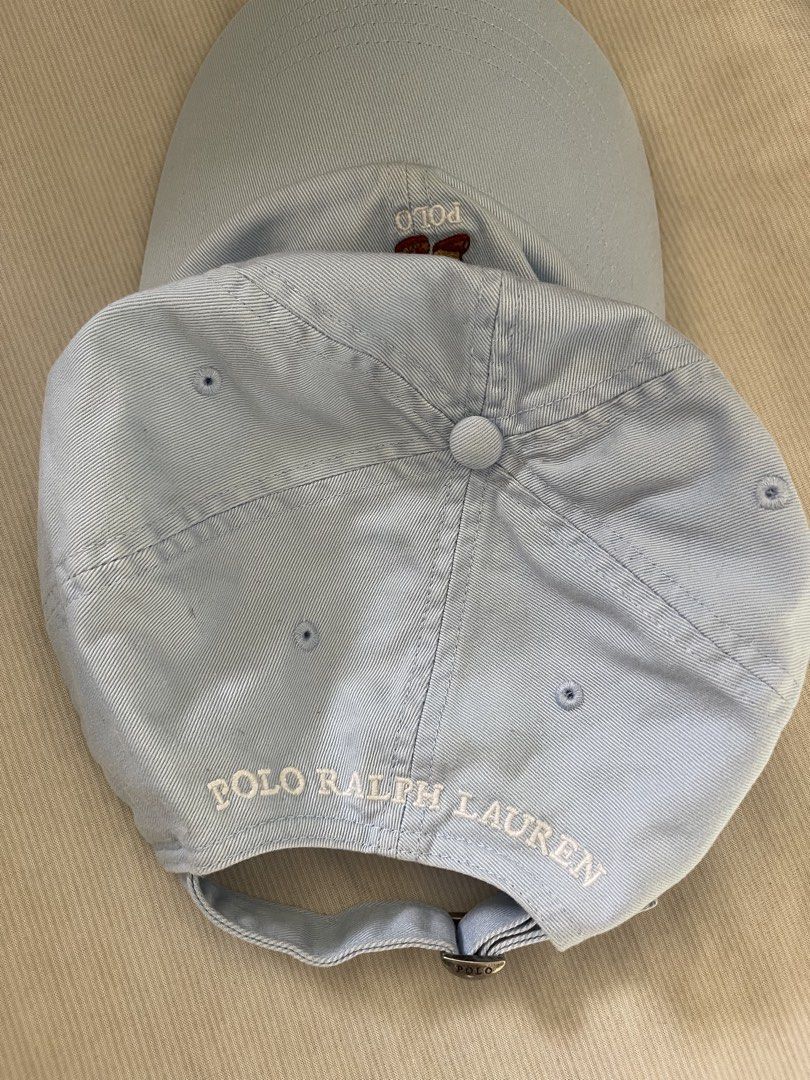 Polo Ralph Lauren Bear Cap Light Blue (Category: Hats & Beanies) located in Antipolo. Submitted by sh_lalala (Listing ID 1443931170, Image 3). Description: - Light blue Polo Ralph Lauren cap - Features iconic Polo Bear graphic on the front - Adjustable strap at the back for a comfortable fit - Embroidered 'Polo Ralph Lauren' on the back - Versatile accessory to elevate any outfit.