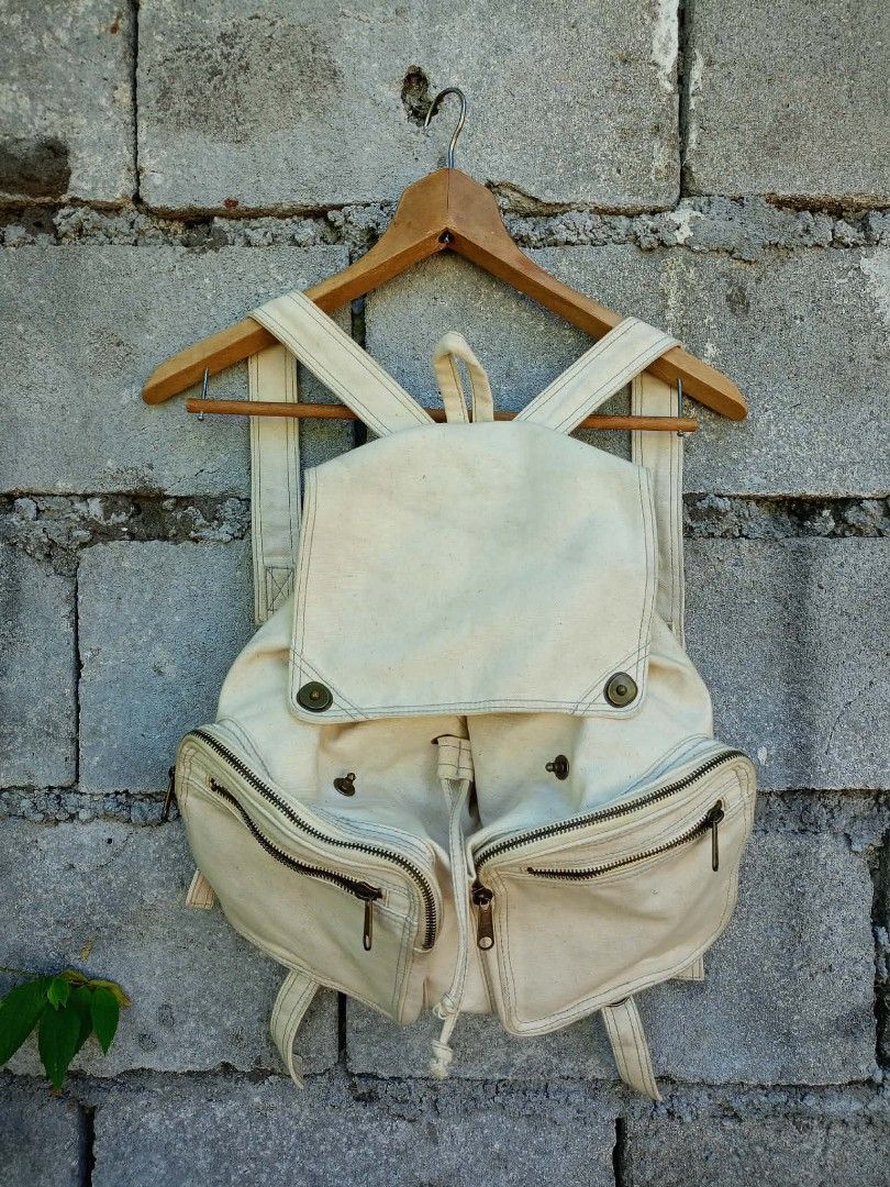 SAZABY JAPAN (Category: Backpacks) located in General Santos City (Dadiangas). Submitted by evolveorrepeat1991 (Listing ID 1443636440, Image 1). Description: sazaby rucksack canvas backpack ,thick fabric multi pockets design dm to purchase.