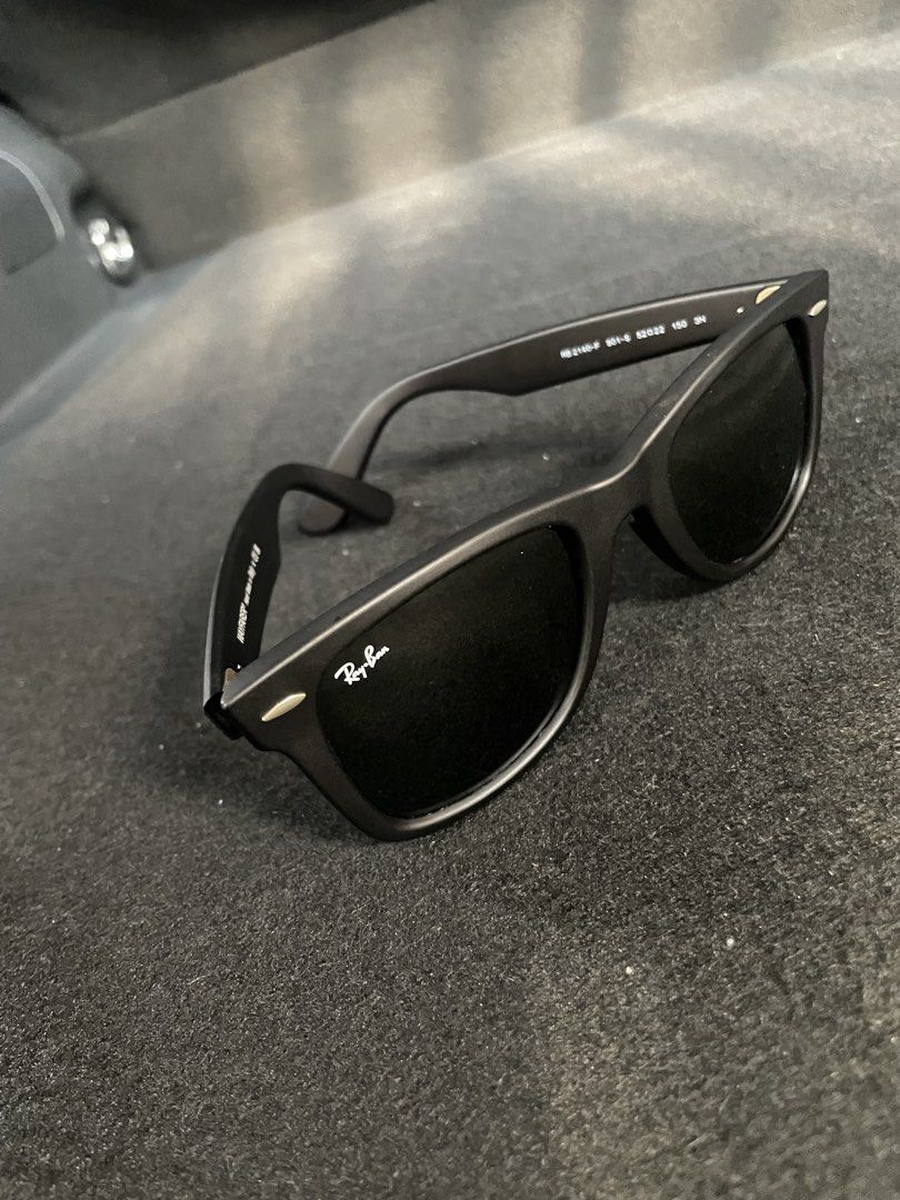 Ray-Ban Wayfarer Sunglasses Matte Black (Category: Sunglasses & Eyewear) located in Manila. Submitted by jonn1 (Listing ID 1444031092, Image 3). Description: Rayban 2140F -Authentic Ray-Ban Wayfarer sunglasses - Matte black frame - size 52-22 - G15 green lenses - Includes original case, box, cleaning cloth, and authenticity papers - Ideal for everyday wear - Selling because they are no longer frequently used - rarely used, Bought Dec 2025 at PHP1