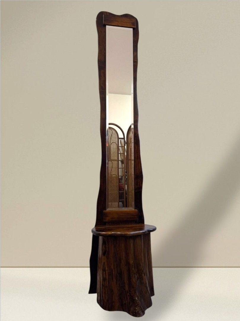 Rinrinbachi Full Length Mirror with Storage (Category: Mirrors) located in Quezon City. Submitted by dannikkishoppe2 (Listing ID 1444006565, Image 1). Description: Rinrinbachi Full Length Mirror with Storage ‼️₱14000‼️ Handmade by skilled artisans from solid cypress wood Made in Japan the log was shaped into a small lid with a storage space for small items In good condition - minimal scratches Please manage your expectations as there might be min