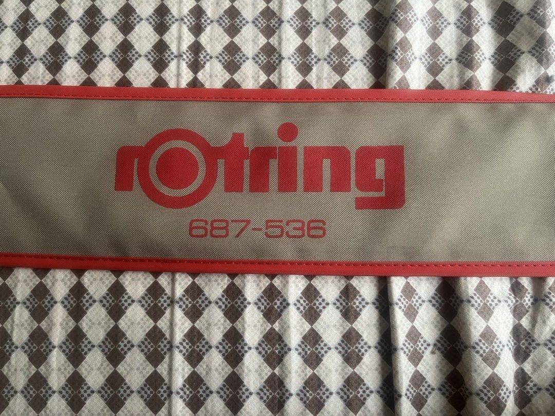 Rotring T-Square 36 Inch Plastic with Carrying Case (Category: Stationery & School Supplies) located in Valenzuela. Submitted by smma1234 (Listing ID 1443931611, Image 3). Description: - Rotring T-square, 36 inches long - Includes a carrying case with strap - Case features Rotring logo and model number 687-536.