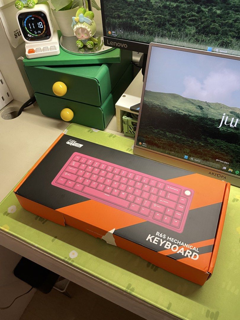 Royal Kludge R65 Mechanical Keyboard Pink (Category: Computer Keyboard) located in Malolos. Submitted by seokspace (Listing ID 1444048225, Image 1). Description: Royal Kludge R65 (Berry Red) orig price: 2,568 selling price: 2,300 (last price) • hot swappable • complete inclusions • brand new • perfect for gaming •66- key layout • cream switches • wired connection .