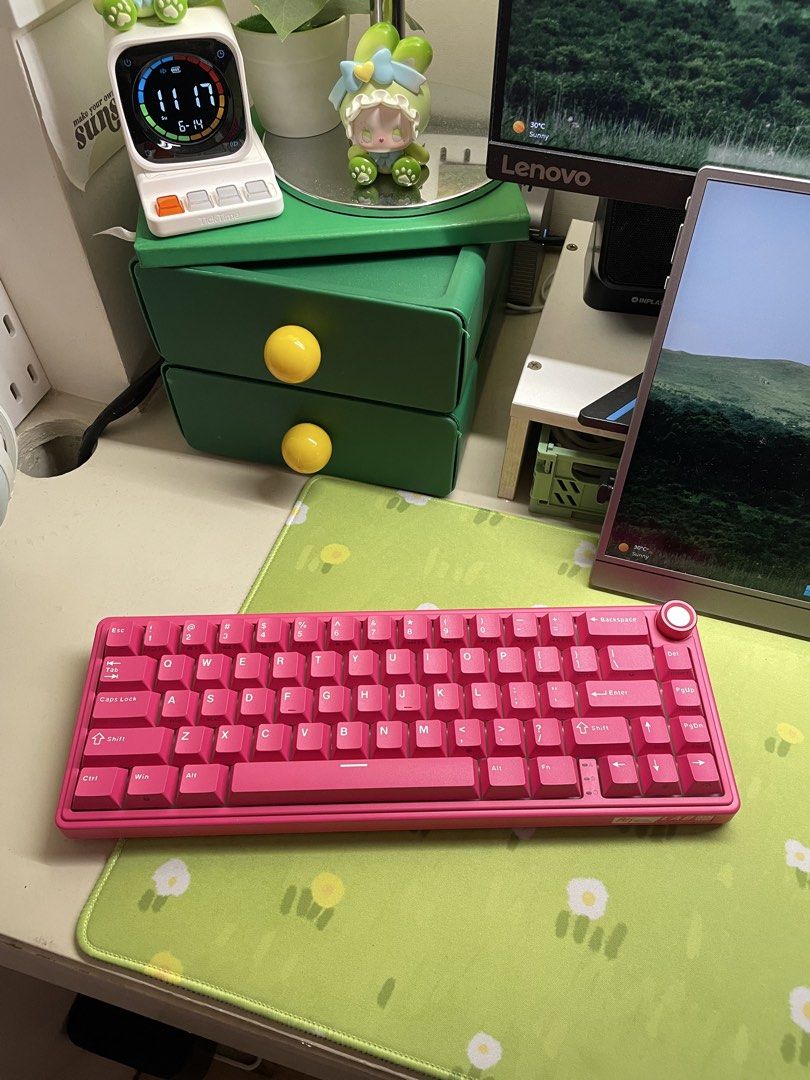 Royal Kludge R65 Mechanical Keyboard Pink (Category: Computer Keyboard) located in Malolos. Submitted by seokspace (Listing ID 1444048225, Image 3). Description: Royal Kludge R65 (Berry Red) orig price: 2,568 selling price: 2,300 (last price) • hot swappable • complete inclusions • brand new • perfect for gaming •66- key layout • cream switches • wired connection .