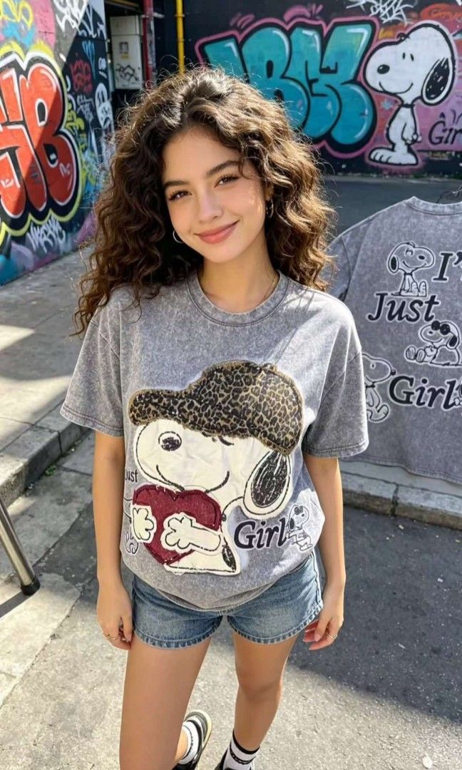 Snoopy cotton t-shirt (Category: Blouses) located in Manila. Submitted by raredeer-4deb4e (Listing ID 1443927592, Image 2). Description: can fit upto xl.