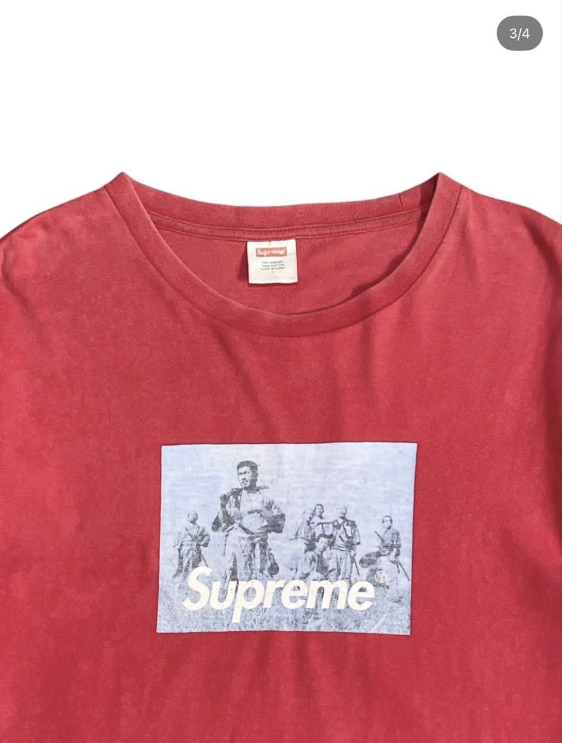 Supreme Seven Samurai Box Logo T-Shirt Red (Category: Tshirts & Polo Shirts ) located in Manila. Submitted by shanti949 (Listing ID 1444060896, Image 3). Description: supreme undercover seven samurai shirt 19.5 × 27.5 color rate: 8/10 condition: 7.5/10 issue: minimal fade.