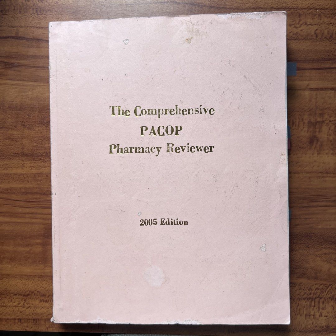 The Comprehensive PACOP Pharmacy Reviewer 2005 Edition (Category: Textbooks) located in Manila. Submitted by grandmoon.e6f906 (Listing ID 1443962393, Image 1). Description: - PACOP Pharmacy Exam Reviewer - 2005 Edition - Contains highlights and notes in pen and marker - Tabs attached to some pages - Excellent study material for aspiring pharmacists.