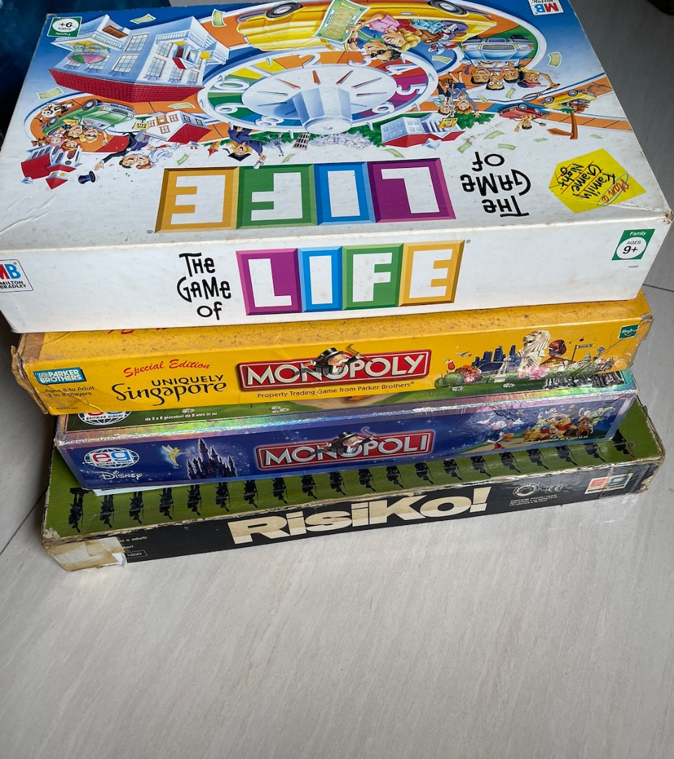 The Game of Life, Monopoly, Risk Board Games Bundle, Toys ...