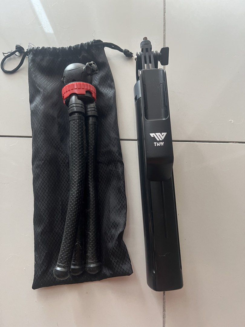 TNW Tripod and Octopus Tripod with Pouch Bundle (Category: Tripods & Monopods) located in Quezon City. Submitted by cath.declutters (Listing ID 1443950528, Image 1). Description: - TNW Tripod (lost the remote) with Octopus Tripod. Both barely used. SRP 1,500 Can do Lalamove or Grab. .