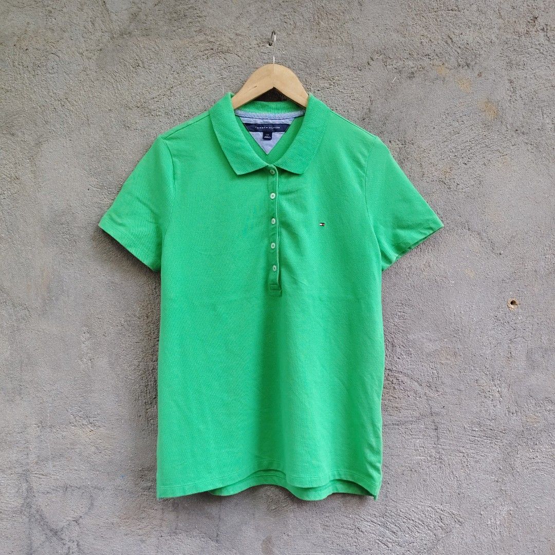 TOMMY HILFIGER GREEN POLO SHIRT (Category: Shirts) located in Manila. Submitted by flippinn (Listing ID 1443998521, Image 1). Description: Large womens 20W 28L Need wash Lalamove or J&t Express + Shipping fee.