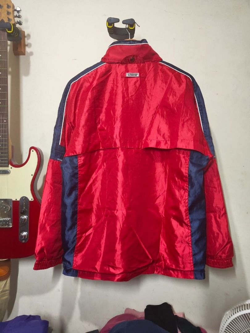 Winning Spirits Vintage Colorblock Windbreaker Jacket (Category: Coats, Jackets and Outerwear) located in Rizal. Submitted by f.thrifts (Listing ID 1444014411, Image 2). Description: Condition: Great | with minor stain Dimes: 24 x 28 Size on tag: L Price: 999PHP * N E G O T I A B L E * >Before buying the item, I will do video close-ups of the item for your convenience and certainty.