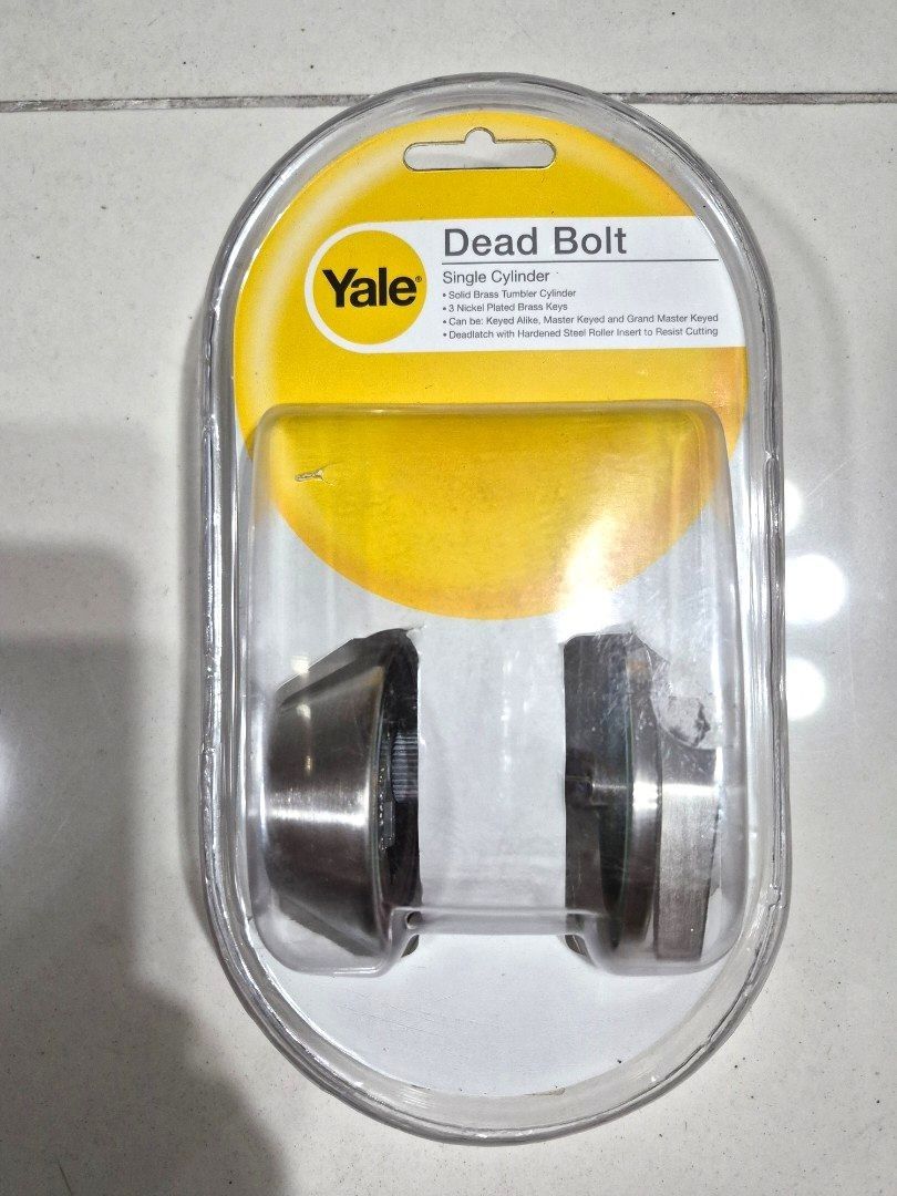 Yale Dead Bolt Single Cylinder Lock (Category: Locks, Doors & Gates) located in Manila. Submitted by amazingshopper2024 (Listing ID 1443853556, Image 1). Description: - Brand new Yale deadbolt lock cylinder - Still in original packaging - Ideal for securing your doors - Simple and easy to install.
