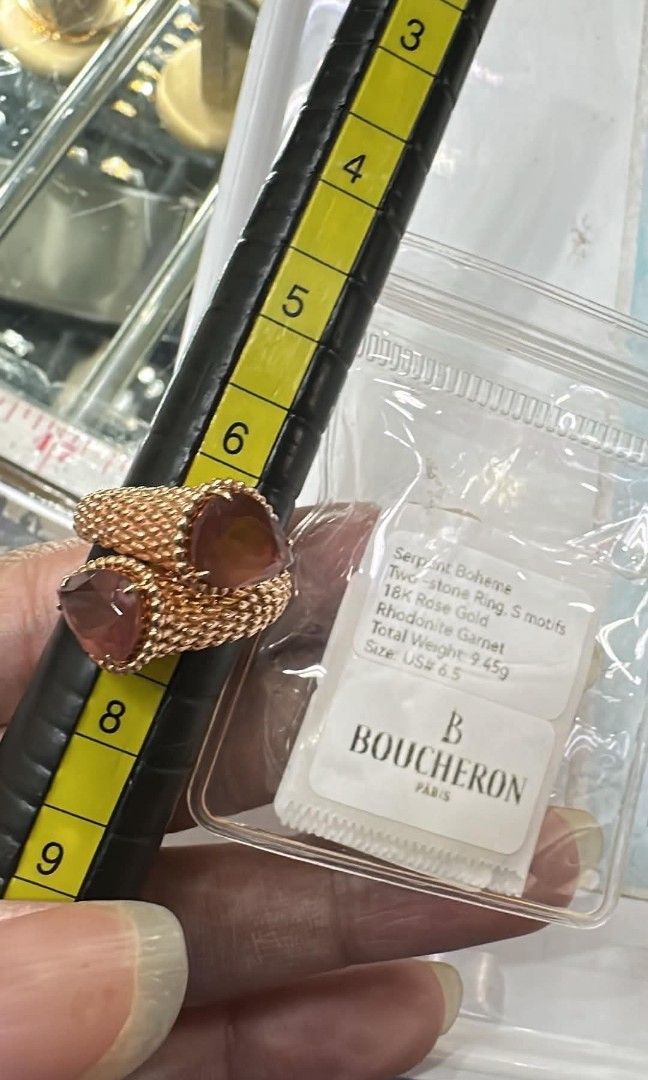 18k HongKong setting rosegold boucheron ring (Category: Rings) located in Manila. Submitted by bhelgoldseller2ndaccount (Listing ID 1444158225, Image 1). Description: New!!✨New!!✨New!! 18k HongKong setting Gold 9400/g 💯pawnable/naisasanla 💯with high appraisal rate 💯good investment 💯Direct supplier price 👉OPEN for resellers 🌺please take time to evaluate their actual sizes and grams 👉Best panggift for all occasions ✅ Sold per grams not per p